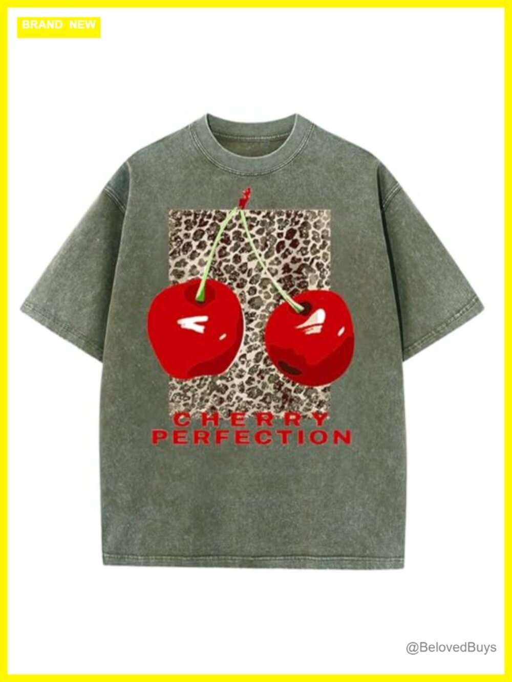 Oversized Cotton Graphic T-Shirt Crew Neck Drop Shoulder Vintage Wash